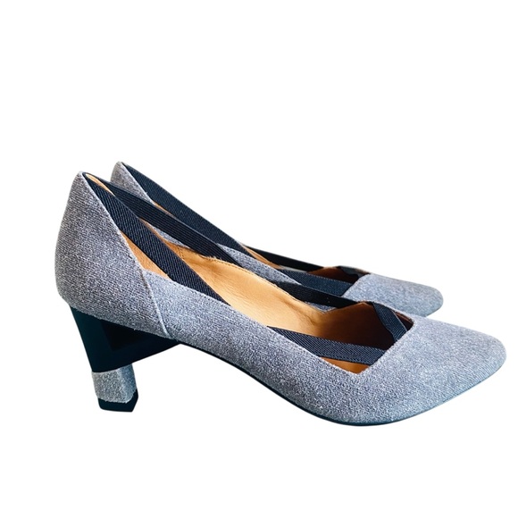 UNITED NUDE Silver Gray Black Sparkle Cut Out Pumps - Picture 2 of 8